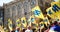 National Independence Day of Ukraine. Flags of Azov Regiment on the Maidan Nezalezhnosti. Special Operations Detachment Azov.