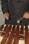 National instrument of Guatemala made with Hormigo wood the marimba keyboard.