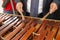 National instrument of Guatemala made with Hormigo wood the marimba keyboard.