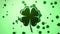 National Irish green shamrock with fly small shamrocks on green pattern