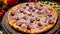 National italian cuisine food pizza ham prosciutto