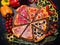 National italian meal pizza slice quattro stagioni