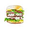 National Junk Food Day vector. Fast food burger pencil drawing junk food vector. American delicacy meal. Junk Food Day