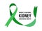 National Kidney Month. Vector illustration with green ribbon on white