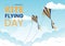 National Kite Flying Day on February 8 of Sunny Sky Background in Kids Summer Leisure Activity in Flat Cartoon Illustration