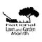 National  Lawn and Garden Month, Silhouette of garden objects and equipment for poster or banner