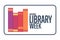 National Library Week. Holiday concept. Template for background, banner, card, poster with text inscription. Vector