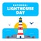National Lighthouse Day Flat Illustration event