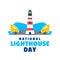 National Lighthouse Day Flat Illustration event