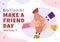 National Make a Friend Day Observed on February 11th to Meet Someone and a New Friendship in Flat Cartoon Hand Drawn Illustration