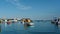 National Maltese boats in Marsaxlock port - slow dolly shot