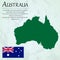 The national Map and Flag of the country of Australia. Modern Design background of Australia. Vector illustration. EPS 10