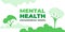 National mental health awareness week. Vector web banner for social media, poster, card, flyer. Text National mental health