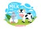 National Milk Day Vector Illustration on 11 January with Milks Drinks and Cow for Poster or Landing Page in Holiday Celebration