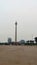 The National Monument, known as Monas, seen from a distance, is in Central Jakarta, Indonesia