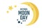 National Moon Day. July 20. Holiday concept. Template for background, banner, card, poster with text inscription. Vector