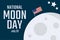 National Moon Day. July 20. Holiday concept. Template for background, banner, card, poster with text inscription. Vector