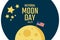 National Moon Day. July 20. Holiday concept. Template for background, banner, card, poster with text inscription. Vector