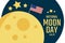 National Moon Day. July 20. Holiday concept. Template for background, banner, card, poster with text inscription. Vector