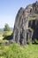 National Natural Monument named Panska skala, columnar jointed basalt rock in Kamenicky senov village in Czech republic