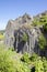 National Natural Monument named Panska skala, columnar jointed basalt rock in Kamenicky senov village in Czech republic