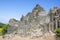 National Natural Monument named Panska skala, columnar jointed basalt rock in Kamenicky senov village in Czech republic