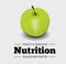 National Nutrition Awareness Month. Vector illustration with green apple on grey