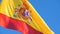 National official Spanish flag waving in the wind on  slow motion
