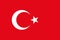 National official Turkey flag background