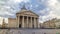 National pantheon building timelapse hyperlapse, front view with street and people. Paris, France