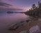 National Park Ladoga Skerries in the North of Russia in the Republic of Karelia. Long exposure on a summer evening