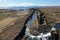 The National Park Thingvellir and the river Oxara and The waterfall Oxara.