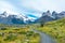 National park Torres del Paine mountains road landscape, Patagonia, Chile, South America