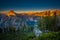 National Park Yosemite Half Dome lit by Sunset Light Glacier Poi