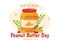 National Peanut Butter Day Vector Illustration on 24 January with Jar of Peanuts Butters for Poster or Banner in Flat Cartoon