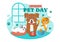 National Pet Day Vector Illustration on April 11 with Cute Pets of Cats and Dogs for Celebrate your Animal Companion