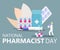 National Pharmacist Day is celebrated in January 12. Doctor of pharmacy is working in drugstore and standing near medicine pills,