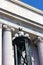 National Postal Museum building facade columns and statue.