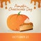 National Pumpkin Cheesecake Day Vector Illustration