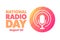 National Radio Day. August 20. Holiday concept. Template for background, banner, card, poster with text inscription