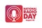 National Radio Day. August 20. Holiday concept. Template for background, banner, card, poster with text inscription