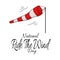 National Ride The Wind Day, striped wind pointer for banner or poster