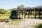 National Route 9 highway runs over a river bridge in Paraguayan Gran Chaco savannah, Paraguay. Ruta Nacional Transchaco.