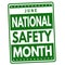 National safety month sign or stamp
