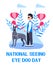 National seeing eye dog day concept vector. Event is celebrated in 29th January. Blind man with guide dog illustration for banner