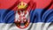 National Serbia flag waving