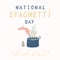 National Spaghetti Day Hand Drawn Vector Illustration Icon