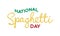 National Spaghetti Day text banner. Handwriting text with spaghetti
