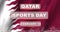 National Sports Day Qatar with text and flag-waving animation