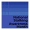 National Stalking Awareness Month, abstract poster or square banner design